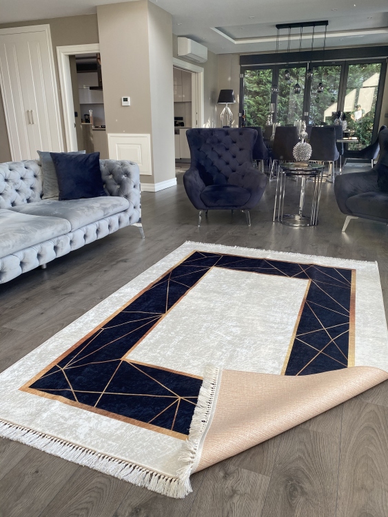 Printed velvet rug