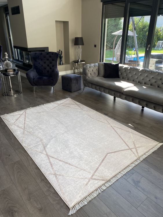 Printed velvet rug