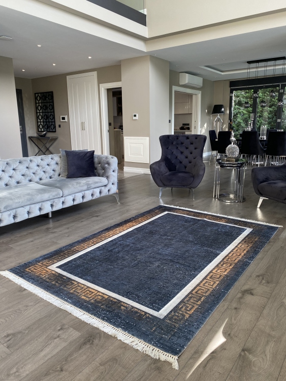 Printed velvet rug