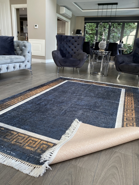 Printed velvet rug