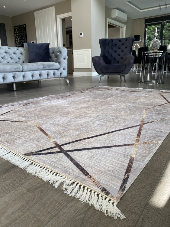 Printed velvet rug