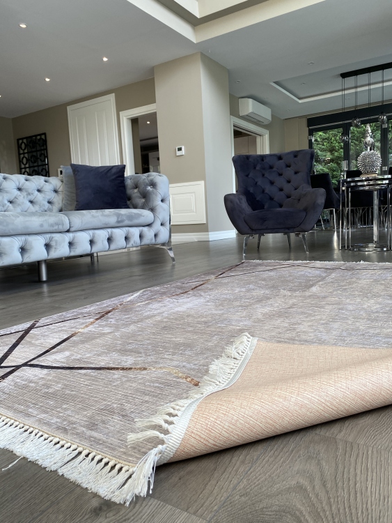 Printed velvet rug