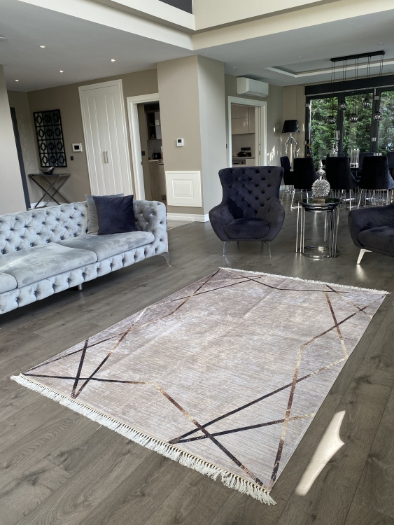 Printed velvet rug