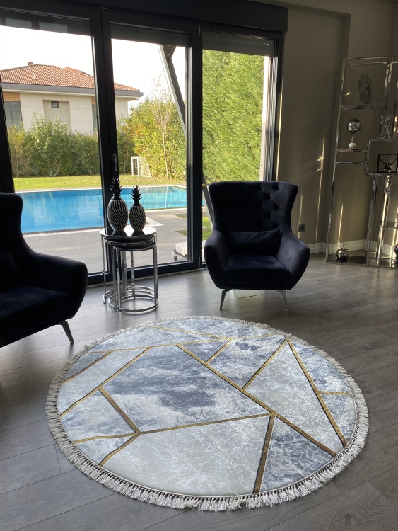 Printed velvet rug