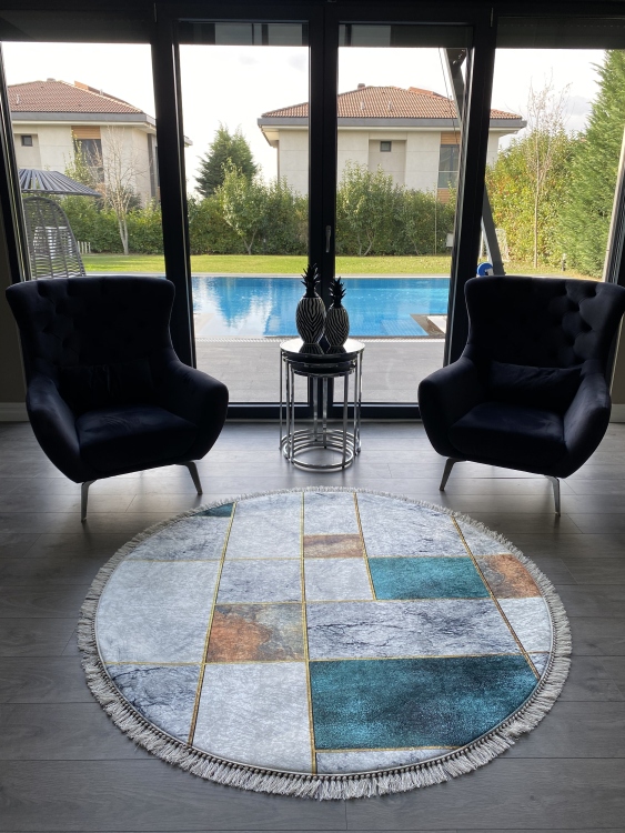 Printed velvet rug
