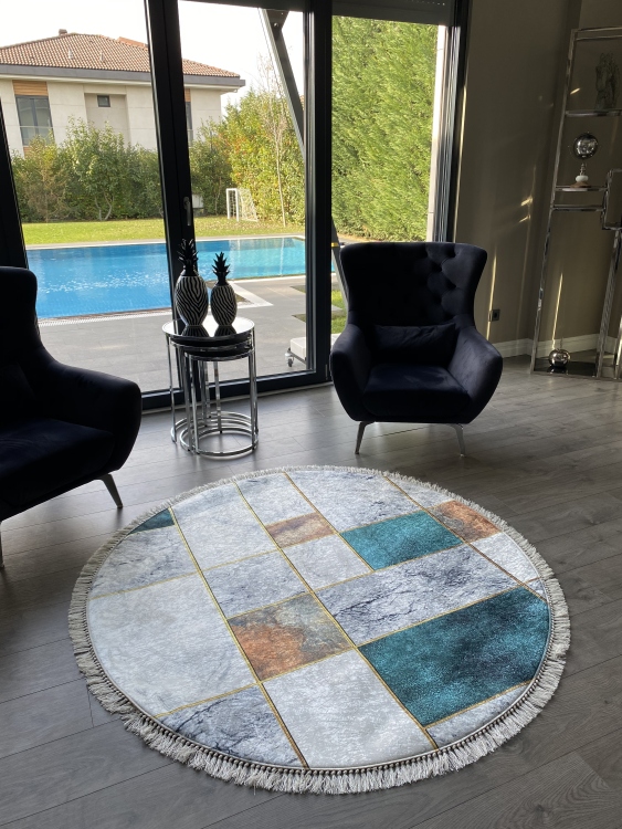 Printed velvet rug