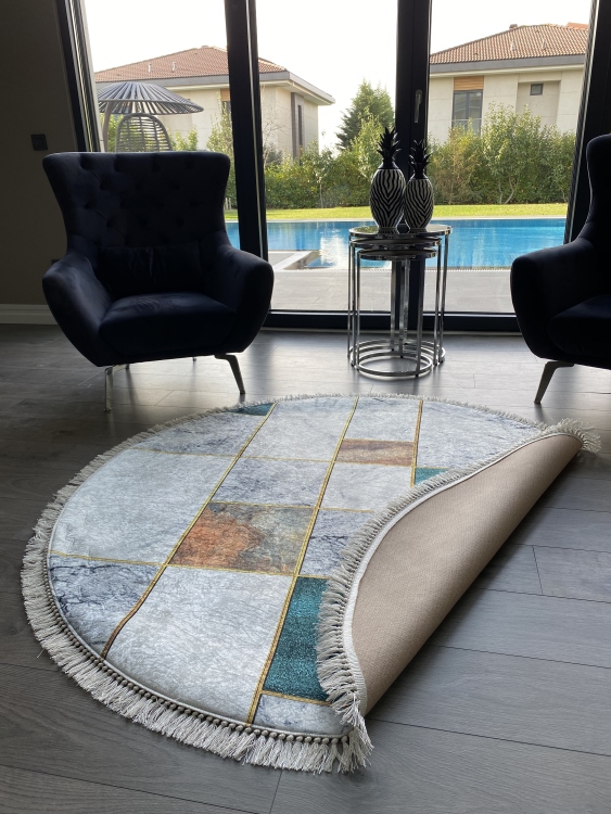 Printed velvet rug