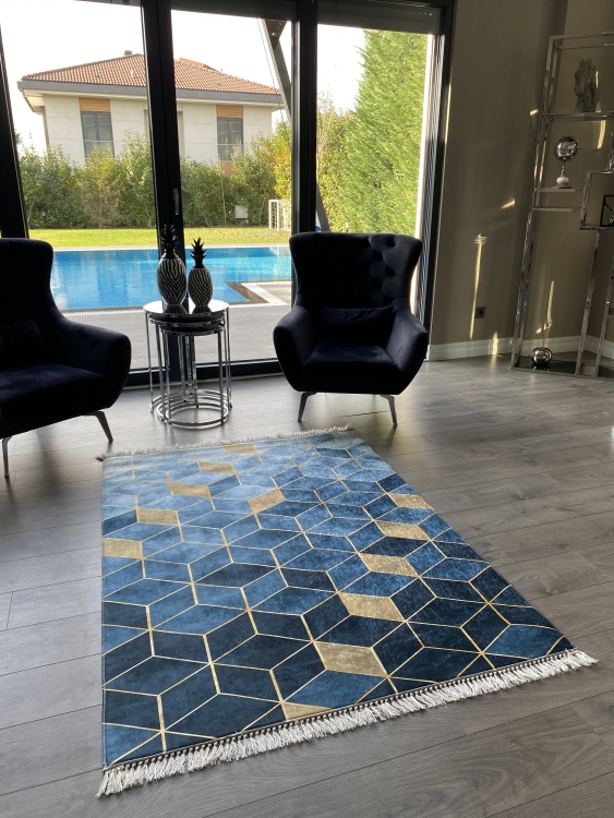 Printed velvet rug