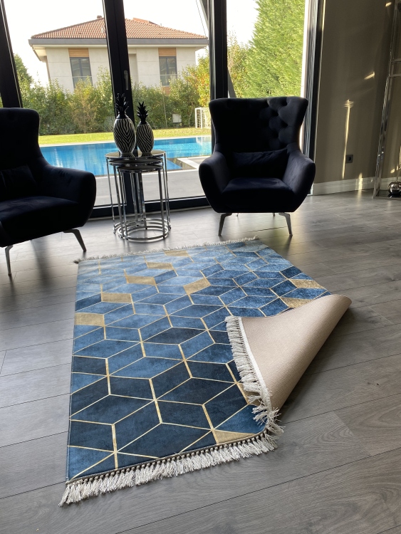 Printed velvet rug