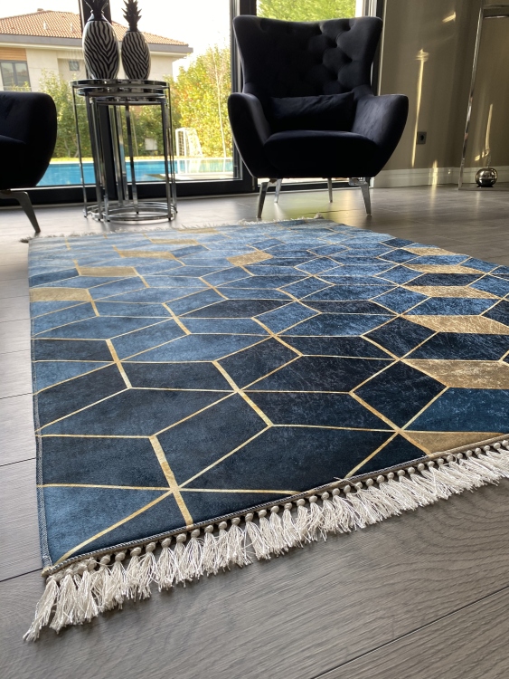 Printed velvet rug