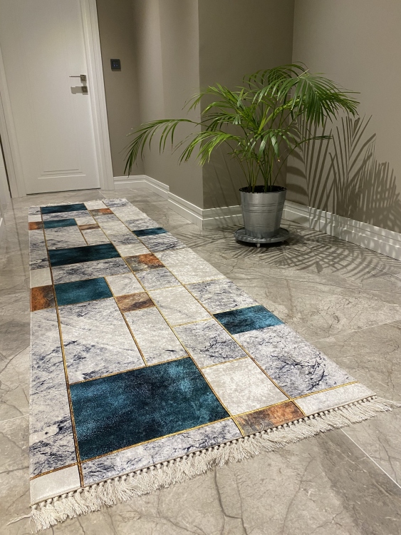 Printed velvet rug