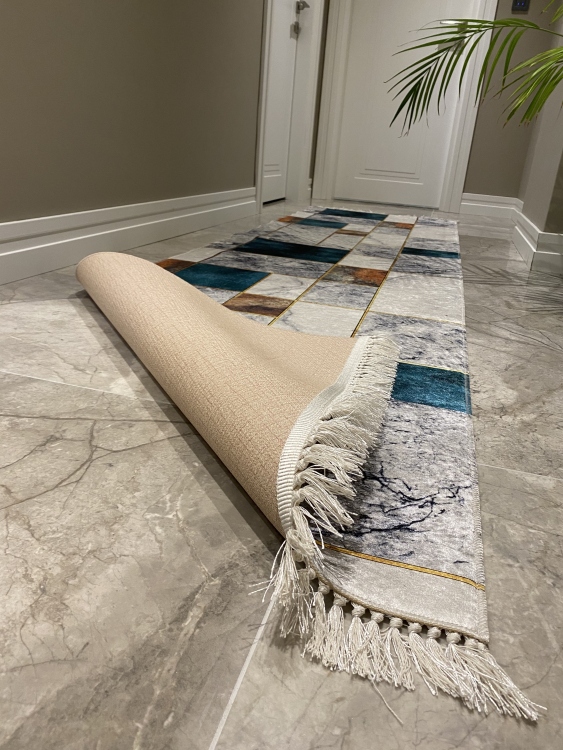 Printed velvet rug