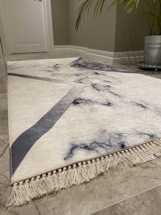 Printed velvet rug
