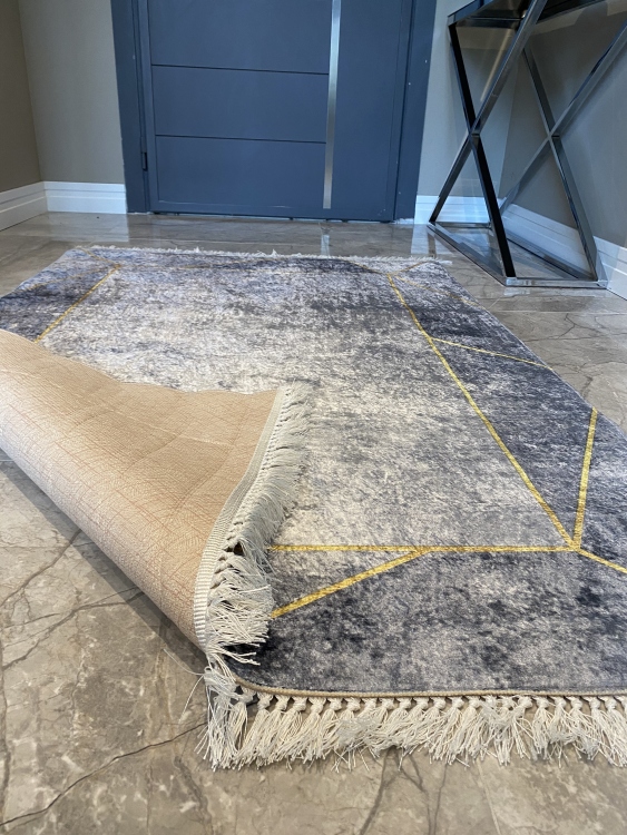 Printed velvet rug