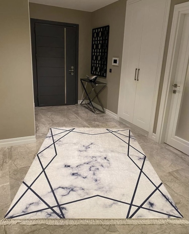 Printed velvet rug