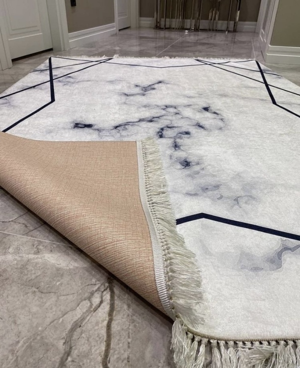 Printed velvet rug