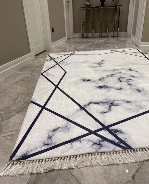 Printed velvet rug