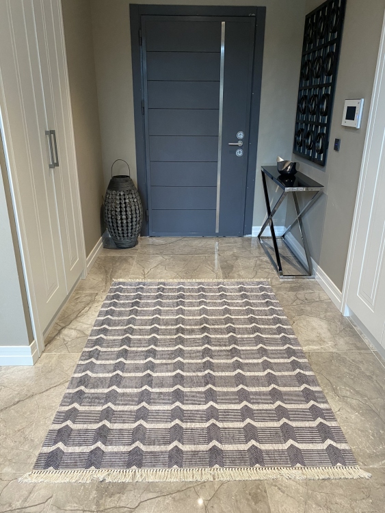 Printed velvet rug