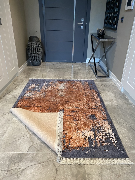 Printed velvet rug