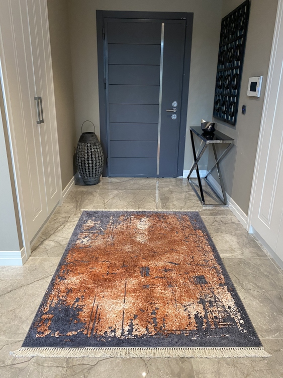 Printed velvet rug