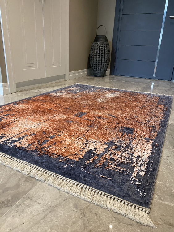 Printed velvet rug