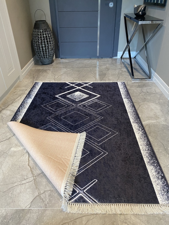 Printed velvet rug