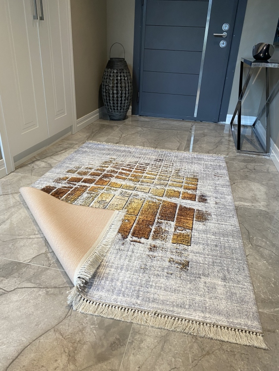 Printed velvet rug