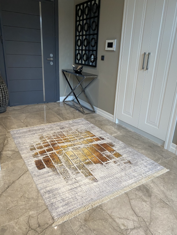 Printed velvet rug
