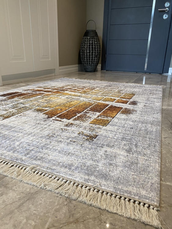 Printed velvet rug
