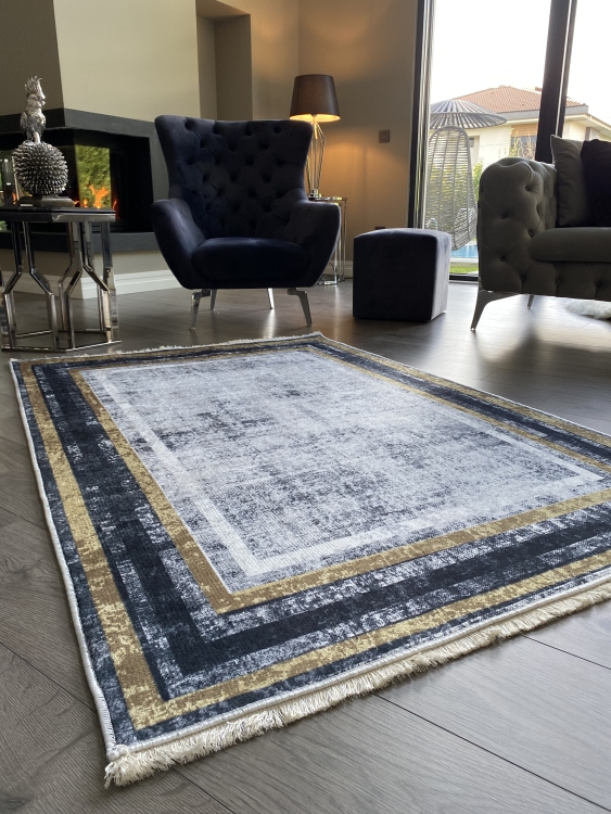 This printed velvet cloth weaving base rug has a soft texture, and a bold and stylish design