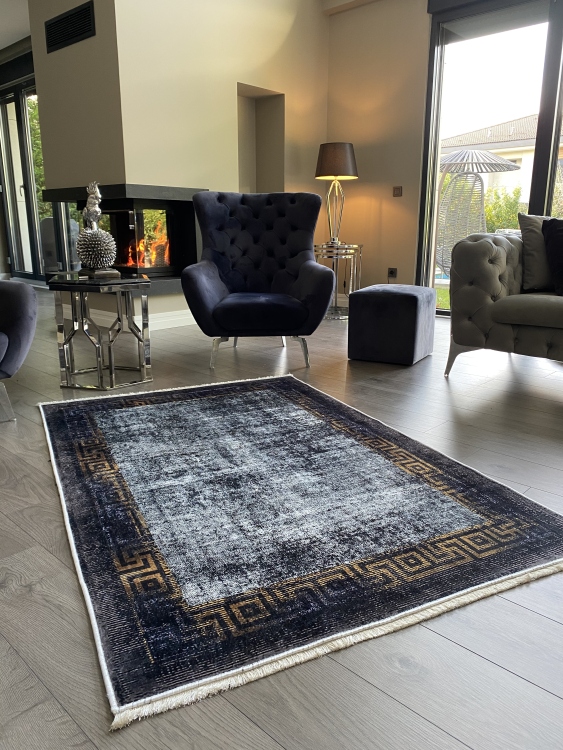This printed velvet cloth weaving base rug has a soft texture, and a bold and stylish design