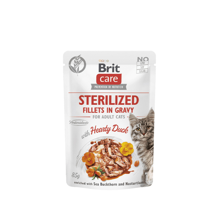  بريت كير شرائح لحم في صلصة للقطط المعقمة بنكهة البط