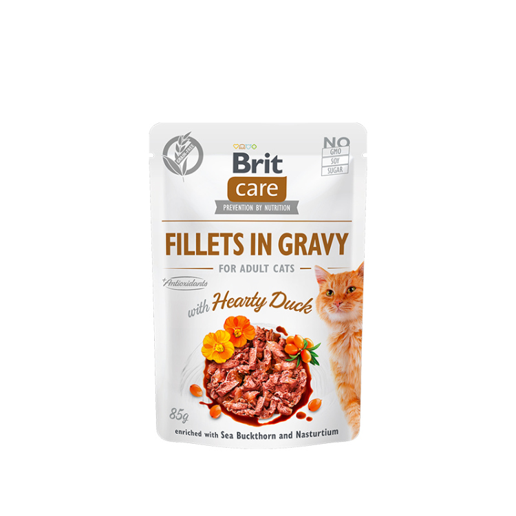 بريت كير طعام رطب للقطط بنكهة البط في الصلصة