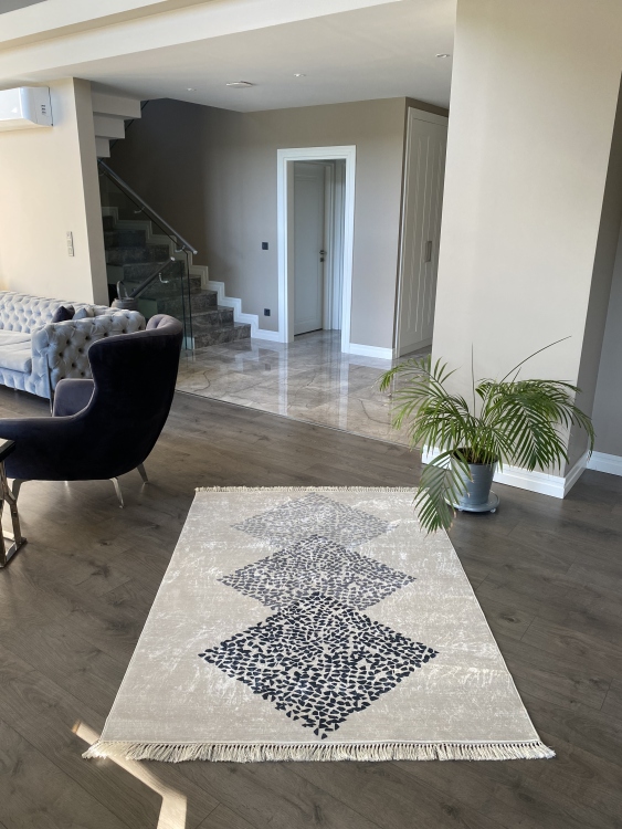 Printed velvet rug