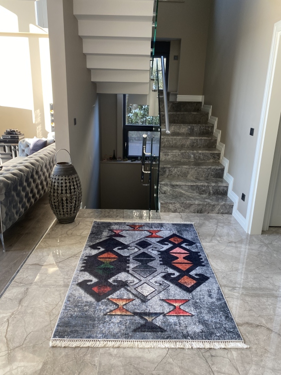 Printed velvet rug