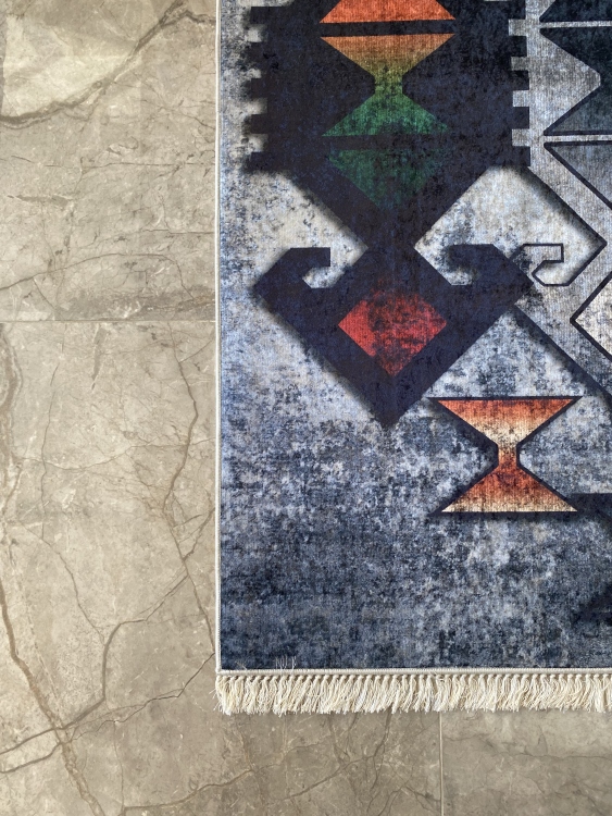 Printed velvet rug