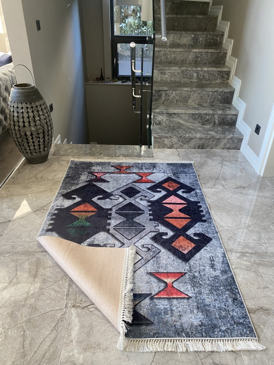 Printed velvet rug