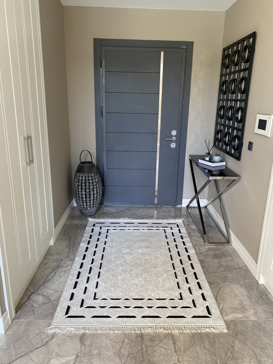 Printed velvet rug