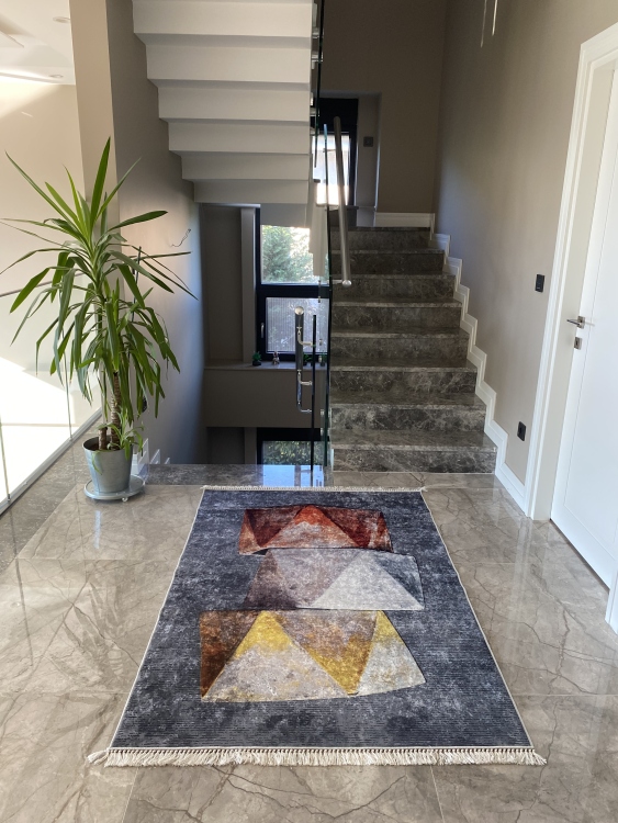 Printed velvet rug