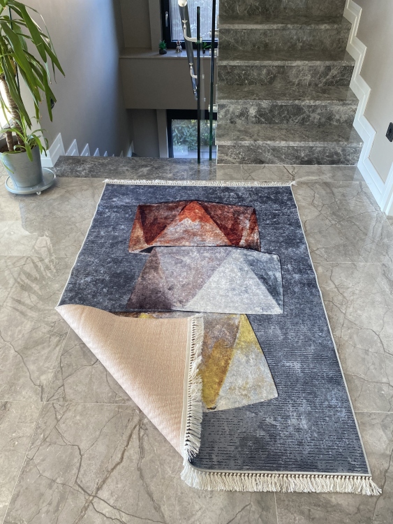 Printed velvet rug