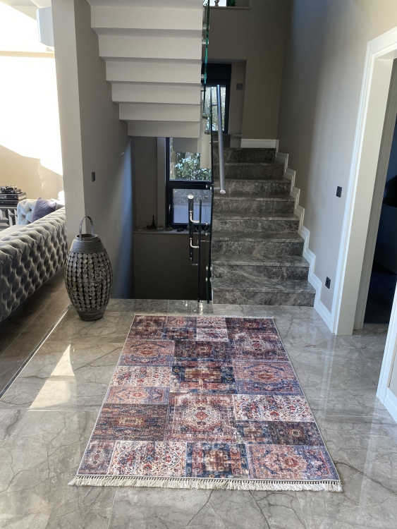Printed velvet rug