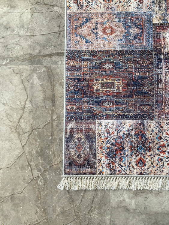 Printed velvet rug