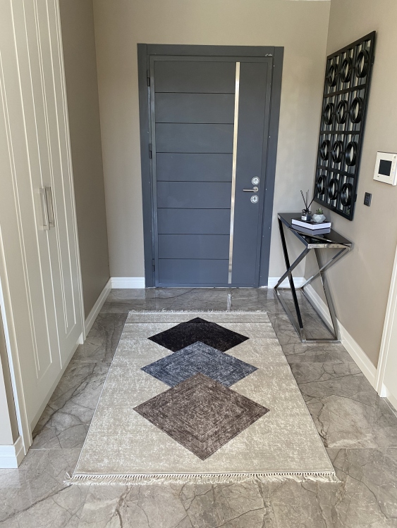 Printed velvet rug
