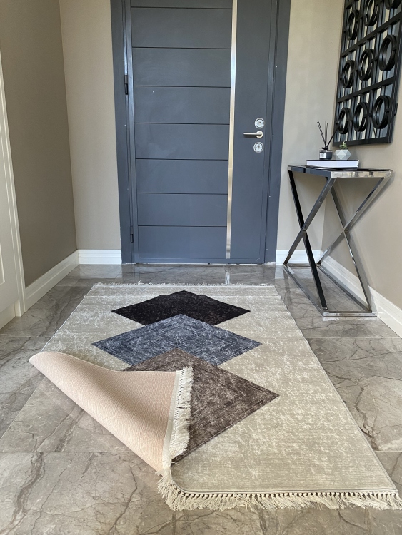 Printed velvet rug