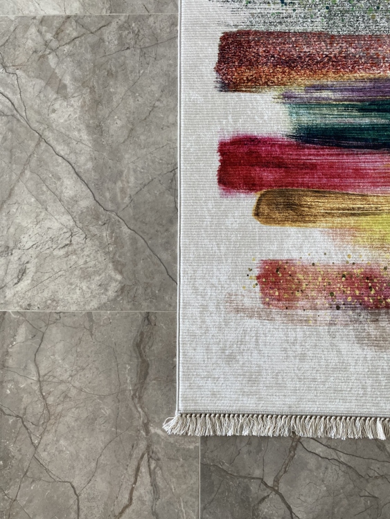 Printed velvet rug