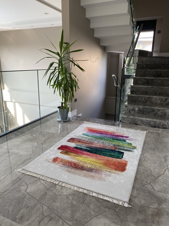 Printed velvet rug