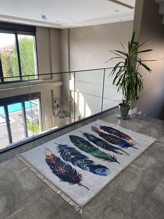 Printed velvet rug