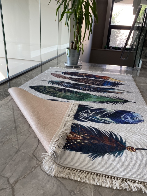 Printed velvet rug