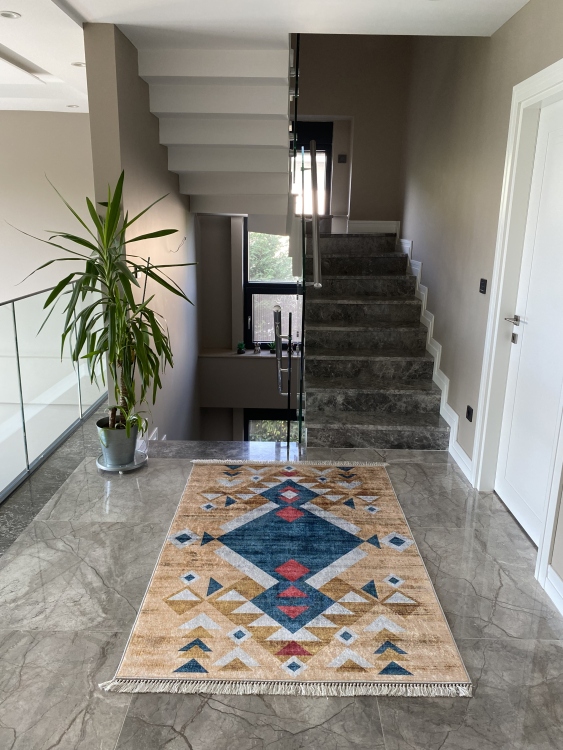 Printed velvet rug