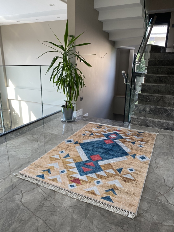 Printed velvet rug